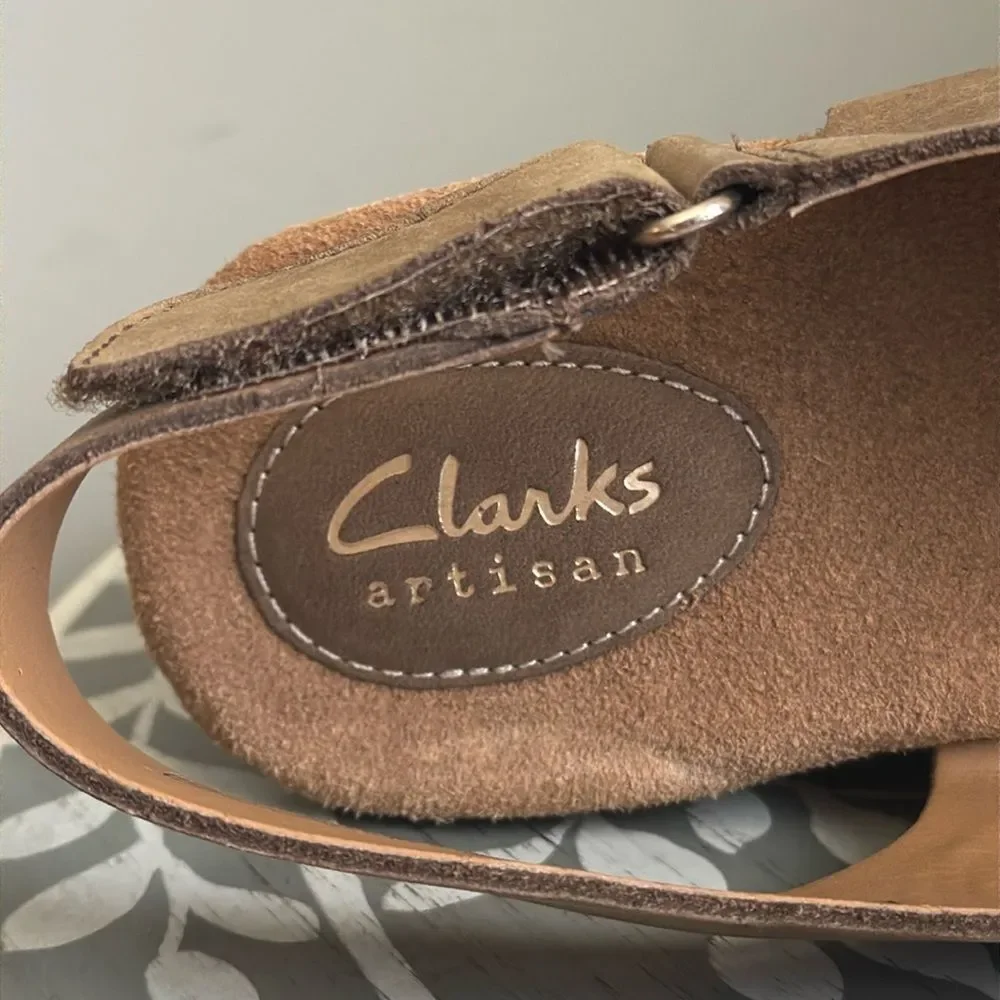 Single Shoe Clark’s Caslynn Shae Brown Wedge Sandal Sz 10 *LEFT SHOE ONLY*